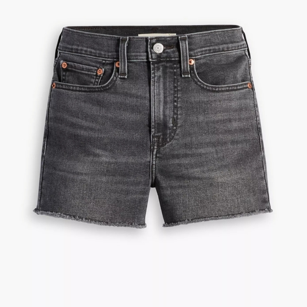 Levi's High Rise HyperSoft Charcoal Denim Cutoff Shorts Size 16 Waist 33